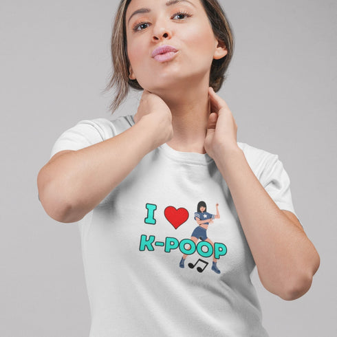 I Love K-Poop Funny K-Pop Parody T-Shirt – Humorous Music Fan Gift